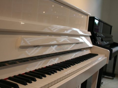 Gustav kern piano 120cm wit hoogglans chroom 6